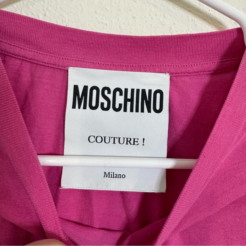 Moschino pink logo short sleeve crewneck tee shirt - Picture 3 of 5